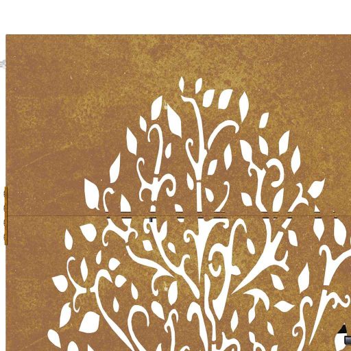 Rozsdaszínű famintás corten acél kerti kapu 105 x 105 cm