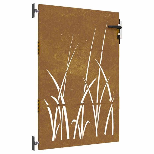 Fűmintás corten acél kerti kapu 85 x 150 cm