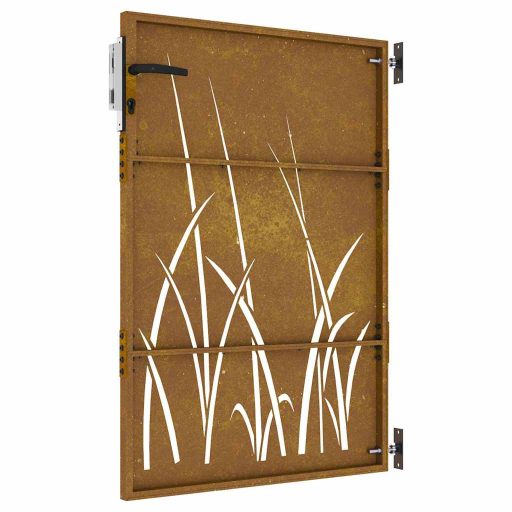 Fűmintás corten acél kerti kapu 85 x 150 cm