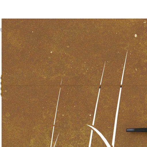 Fűmintás corten acél kerti kapu 105 x 130 cm