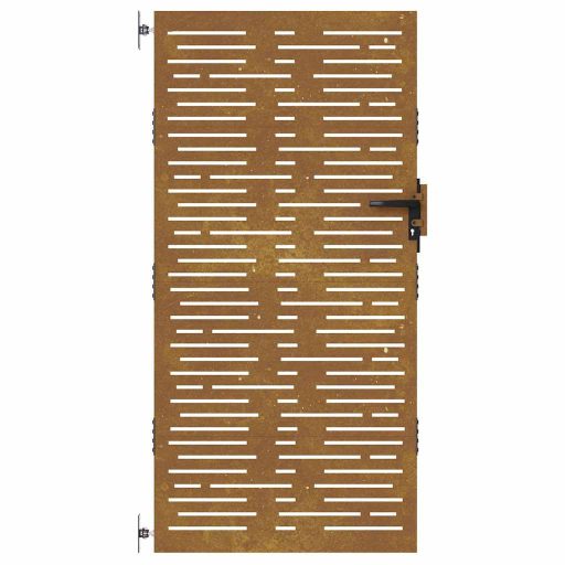 Fűmintás corten acél kerti kapu 85 x 175 cm