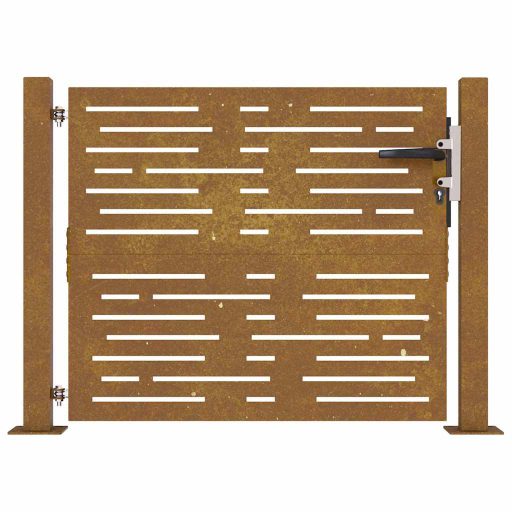 Rozsdaszínű famintás corten acél kerti kapu 105 x 105 cm