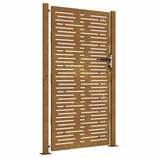 Fűmintás corten acél kerti kapu 105 x 205 cm