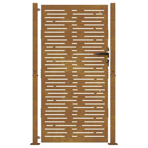 Fűmintás corten acél kerti kapu 105 x 205 cm