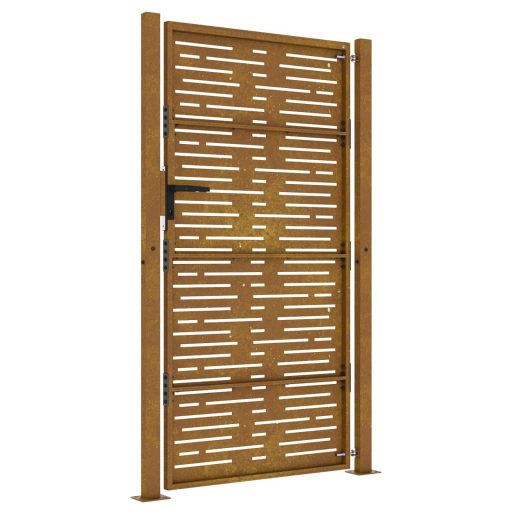 Fűmintás corten acél kerti kapu 105 x 205 cm