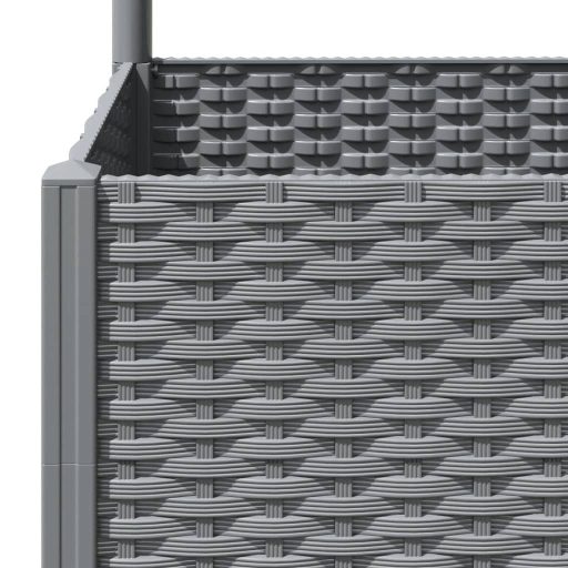 Világosszürke PP rácsos kerti ültetőláda 120 x 40 x 136 cm