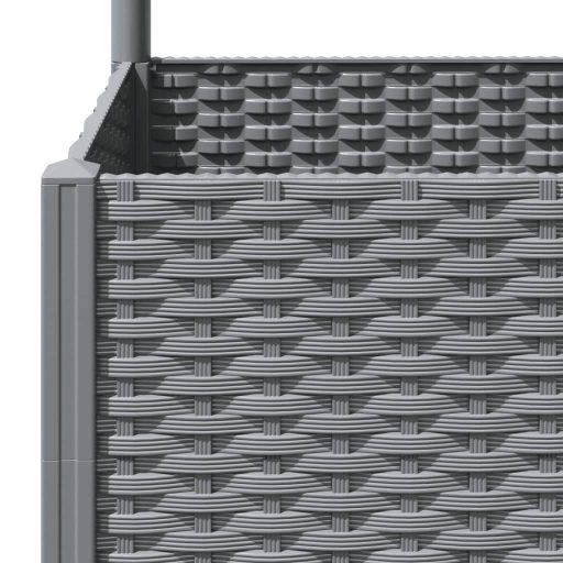 Világosszürke PP rácsos kerti ültetőláda 80 x 80 x 136 cm