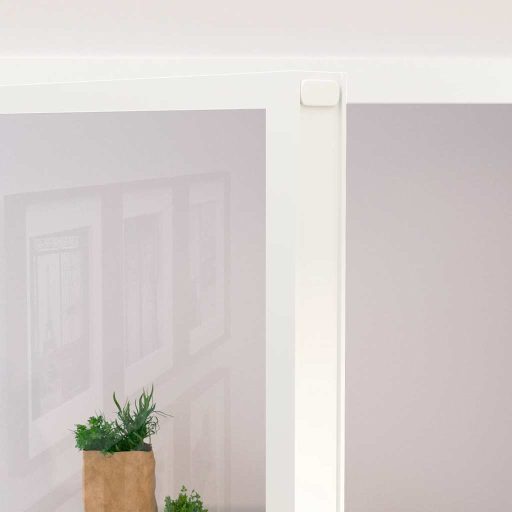 Fehér edzett üveg és alumínium vékony beltéri ajtó 83x201,5 cm