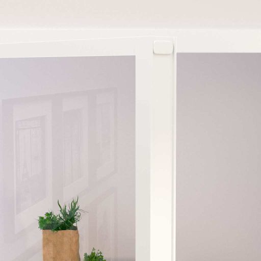 Fehér edzett üveg és alumínium vékony beltéri ajtó 93x201,5 cm