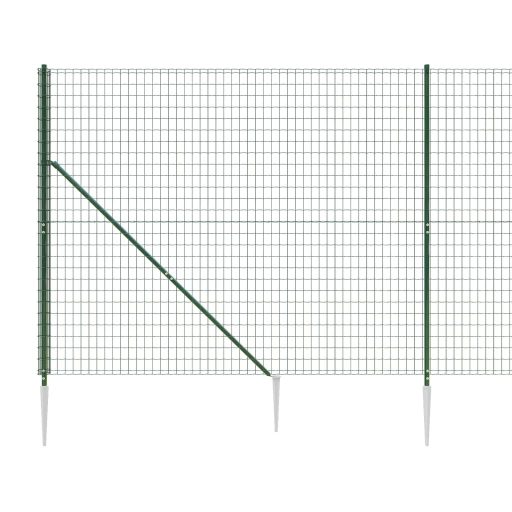 Zöld dróthálós kerítés cövekekkel 2x10 m