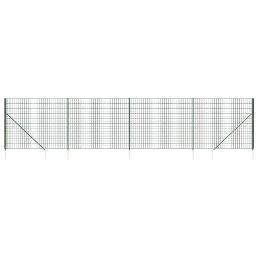 Zöld dróthálós kerítés cövekekkel 1,4x10 m