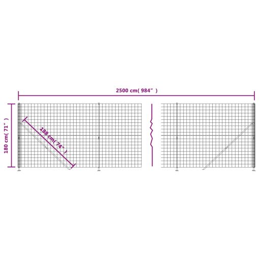 Zöld dróthálós kerítés illesztőperemmel 1,8x25 m