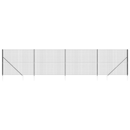 Antracitszürke dróthálós kerítés cövekekkel 1,8 x 10 m