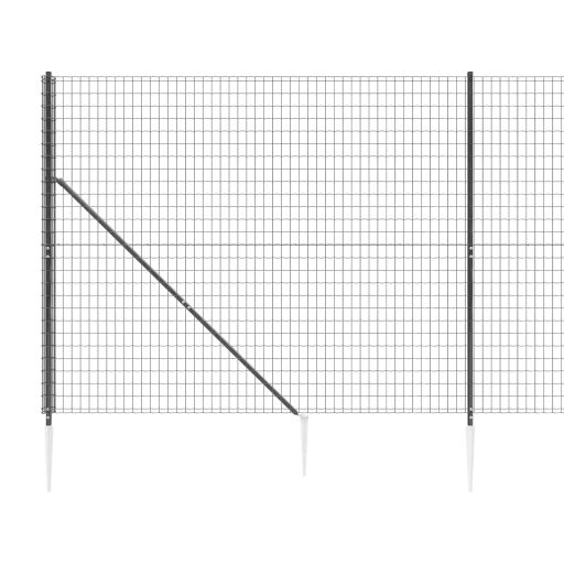 Antracitszürke dróthálós kerítés cövekekkel 1,8 x 10 m