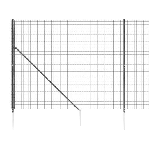 Antracitszürke dróthálós kerítés cövekekkel 2,2x25 m