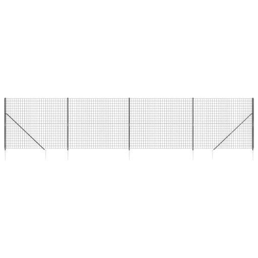 Antracitszürke dróthálós kerítés cövekekkel 1,6x10 m