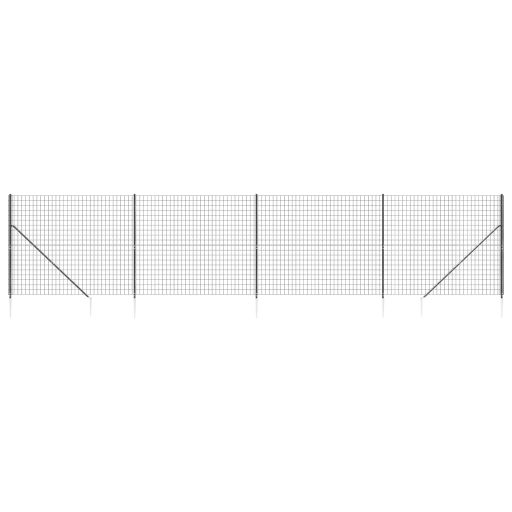 Antracitszürke dróthálós kerítés cövekekkel 1,8 x 10 m
