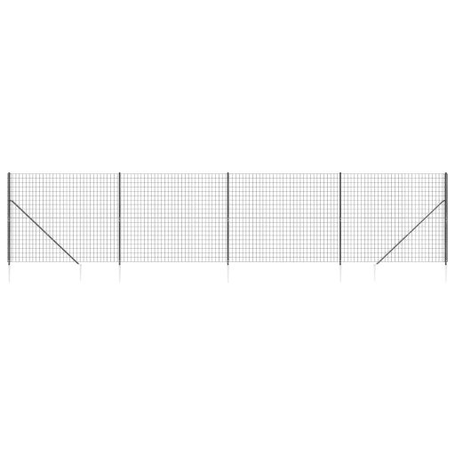 Antracitszürke dróthálós kerítés cövekekkel 2,2x10 m