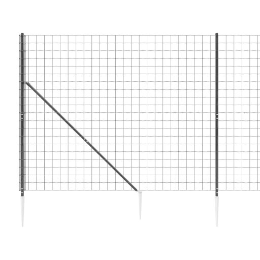 Antracitszürke dróthálós kerítés cövekekkel 1,6x25 m