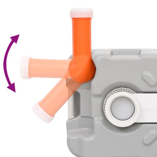 Szürke-fehér HDPE hordozható kemping WC 22+12 L