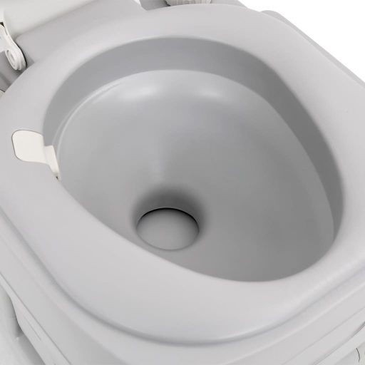 Szürke-fehér HDPE hordozható kemping WC 22+12 L