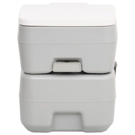 Szürke és fehér HDPE hordozható kemping WC 20+10 L
