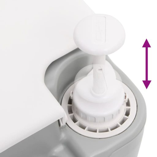 Szürke-fehér HDPE hordozható kemping WC 15+10 L