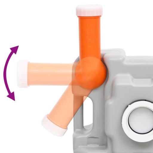 Szürke-fehér HDPE hordozható kemping WC 15+10 L