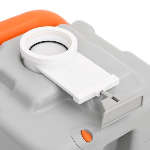 Szürke-fehér HDPE hordozható kemping WC 15+10 L