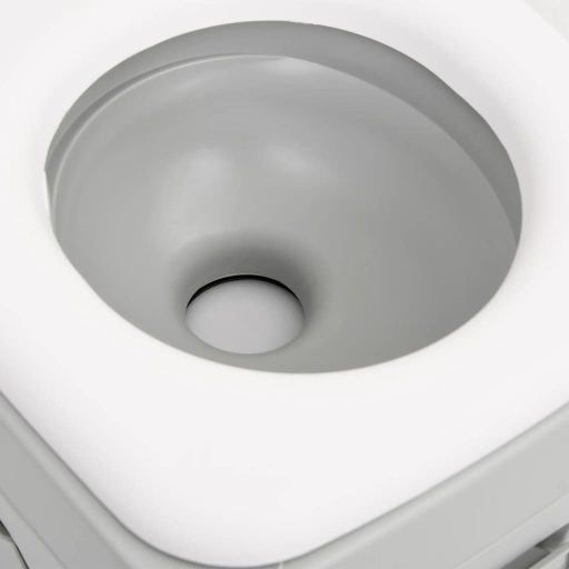 Szürke-fehér HDPE hordozható kemping WC 15+10 L