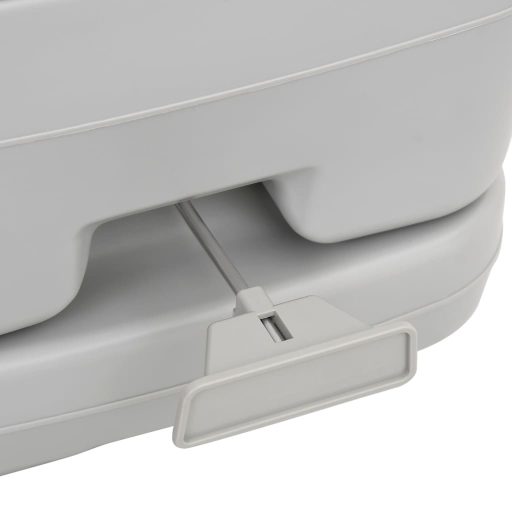Szürke-fehér HDPE hordozható kemping WC 10+10 L