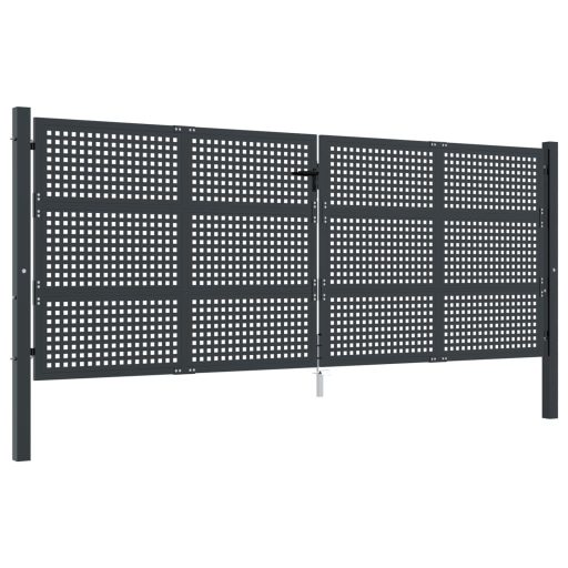 Antracitszürke acél kertkapu 400 x 150 cm