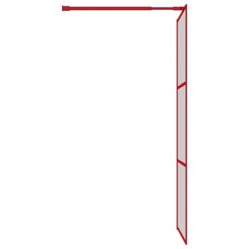 Piros zuhanyfal átlátszó ESG üveggel 80 x 195 cm