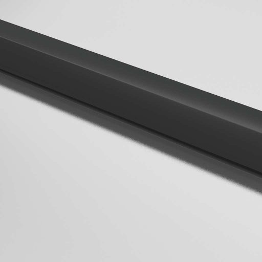 Fekete edzett üveg és alumínium vékony beltéri ajtó 76x201,5 cm