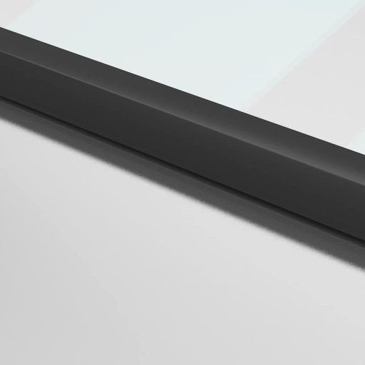 Fekete edzett üveg és alumínium vékony beltéri ajtó 83x201,5 cm