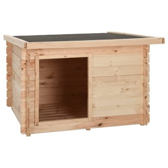 Tömör fenyőfa kutyaház 122,5x118x82,6 cm 14 mm