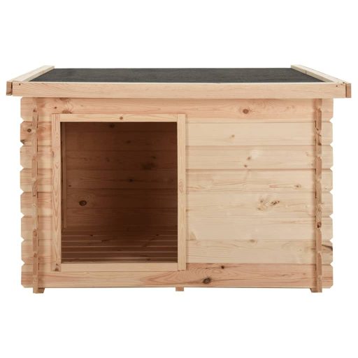 Tömör fenyőfa kutyaház 122,5x118x82,6 cm 14 mm