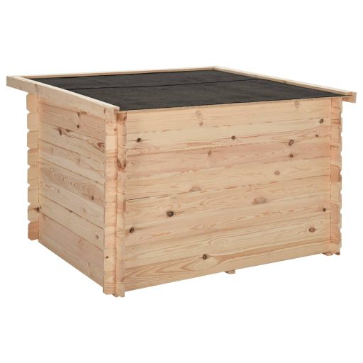 Tömör fenyőfa kutyaház 122,5x118x82,6 cm 14 mm