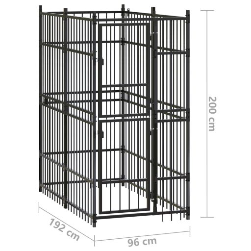 Acél kültéri kutyakennel 1,84 m²