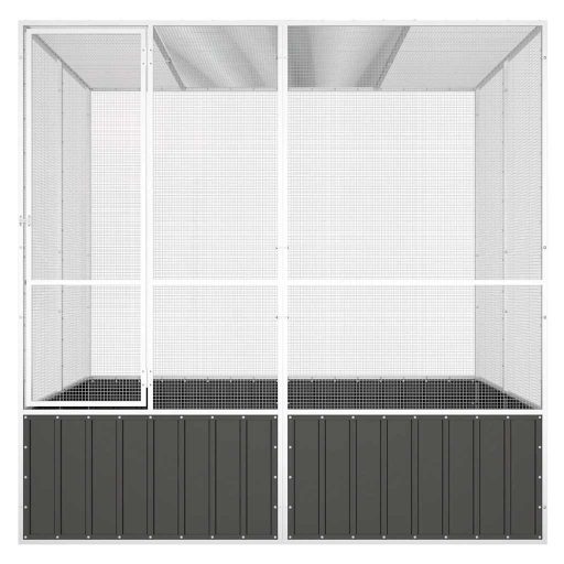 Antracitszürke horganyzott acél madárketrec 213,5x217,5x211,5cm