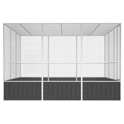 Antracitszürke horganyzott acél madárketrec 302,5x324,5x211,5cm