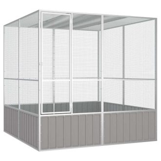 Szürke horganyzott acél madárketrec 213,5x217,5x211,5 cm