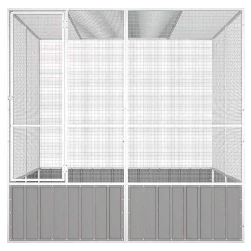 Szürke horganyzott acél madárketrec 213,5x217,5x211,5 cm