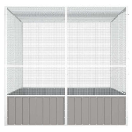 Szürke horganyzott acél madárketrec 213,5x217,5x211,5 cm