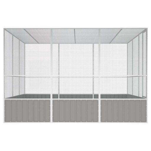 Szürke horganyzott acél madárketrec 302,5x324,5x211,5 cm