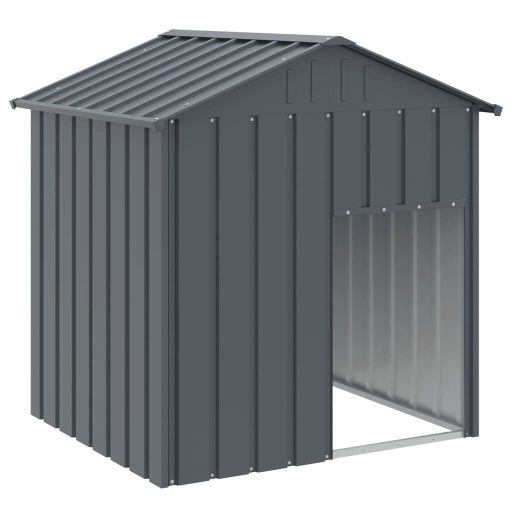 Antracit horganyzott acél kutyakennel tetővel 117x103x123 cm
