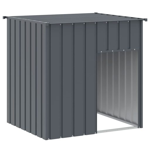 Antracit horganyzott acél kutyakennel tetővel 110x103x109 cm
