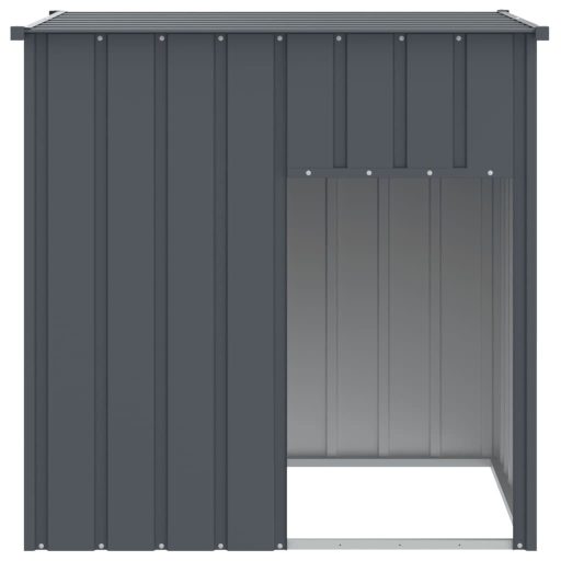 Antracit horganyzott acél kutyakennel tetővel 110x103x109 cm