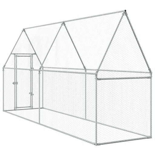 Szürke horganyzott acél csirkeketrec 400x100x190 cm