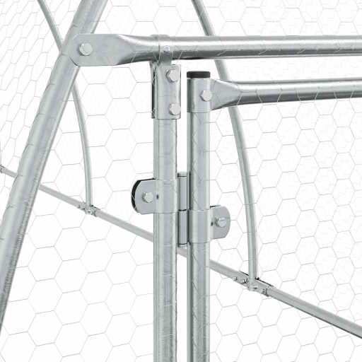 Szürke horganyzott acél csirkeketrec 300x105x120 cm